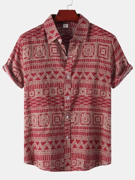 Men's Thin Comfy Casual Short Sleeve Hawaiian Shirt for Spring and Summer - Various Patterns, Holiday Tops for Outdoor Activities