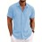 Men's Stylish Loose Solid Shirt, Casual Breathable Lapel Button Up Short Sleeve Shirt Top For City Walk Street Hanging Outdoor Activities