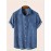 Men's Solid Corduroy Short Sleeve Button Up Lapel Shirt - Formal Summer Outdoor Wear
