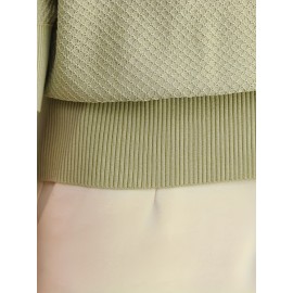 Elegant Polo Neck Top, Cool And Breathable Fabric, Long Sleeve Top For Spring & Fall, Women's Clothing