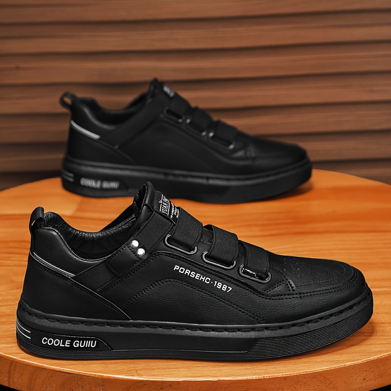 mens solid skateboard shoes non slip low top comfy for outdoor walking business campus trip all seasons men s shoes temu details 3