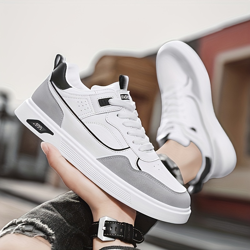 trendy skateboard shoes men s pu leather uppers wear details 0