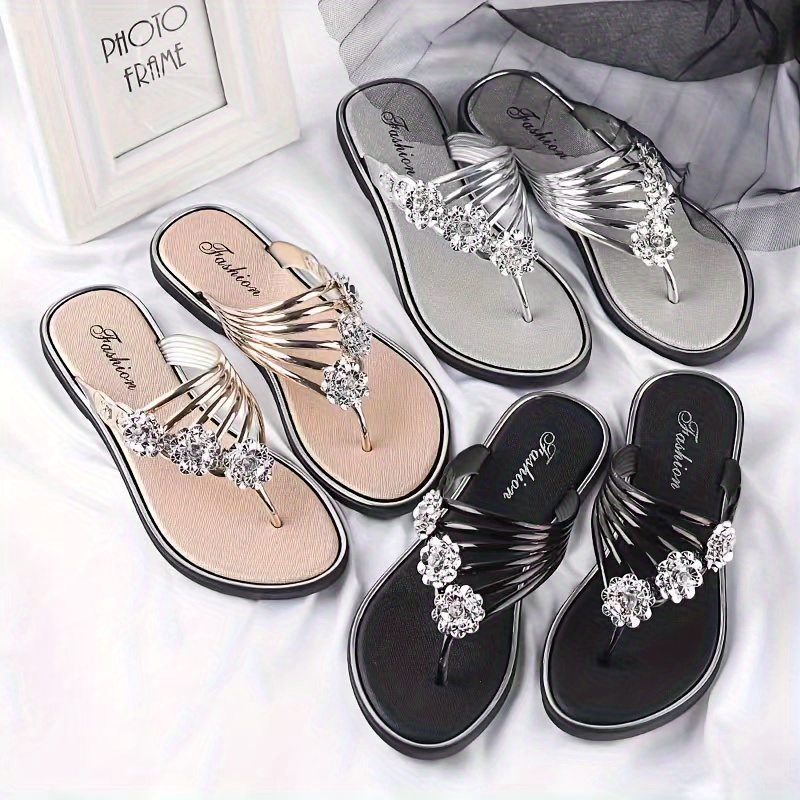 womens slippers summer sandals flat sandals light slippers wear casual herringbone slippers details 1