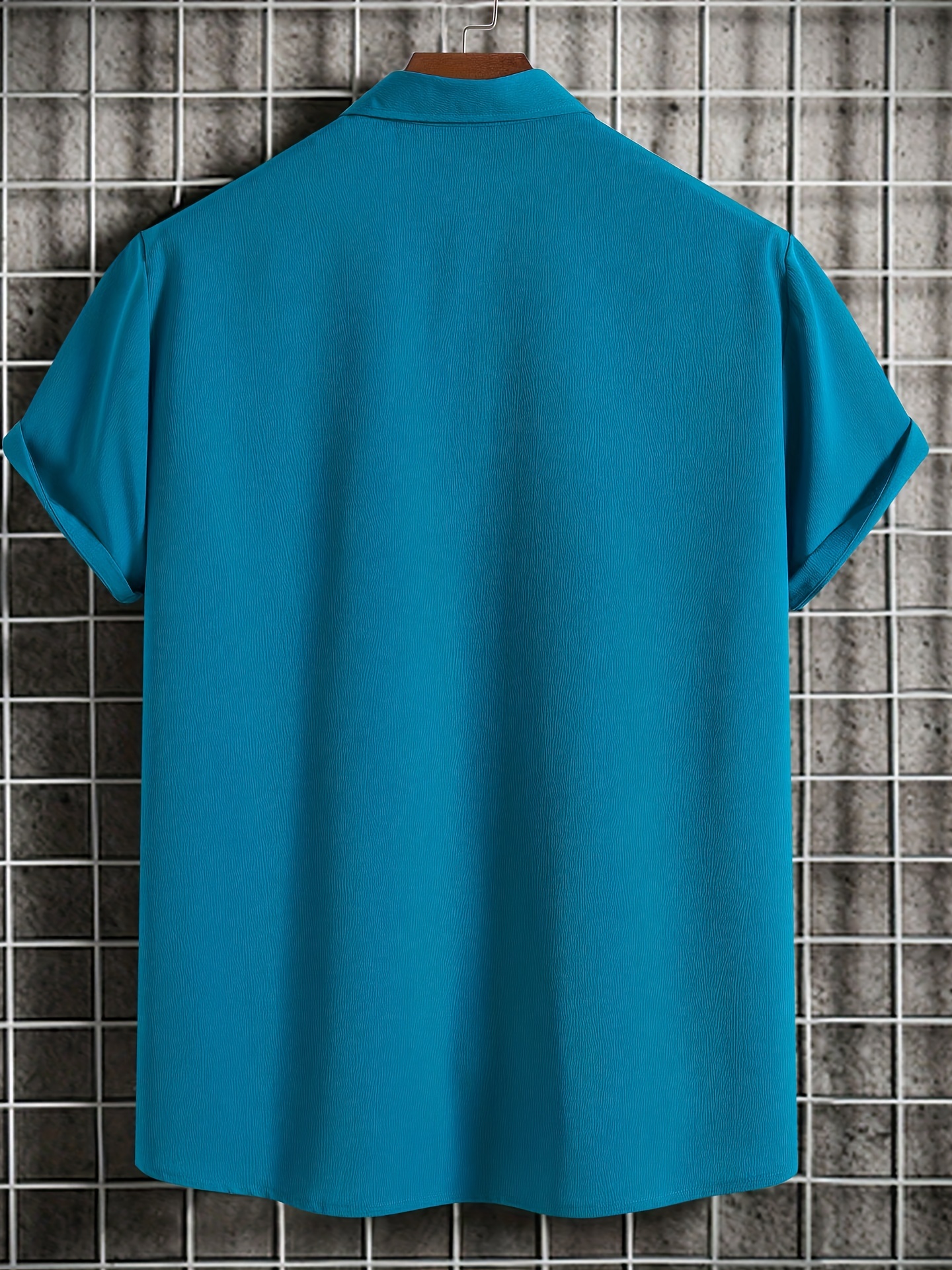 solid color mens casual short sleeve shirt mens shirt for summer vacation resort details 9