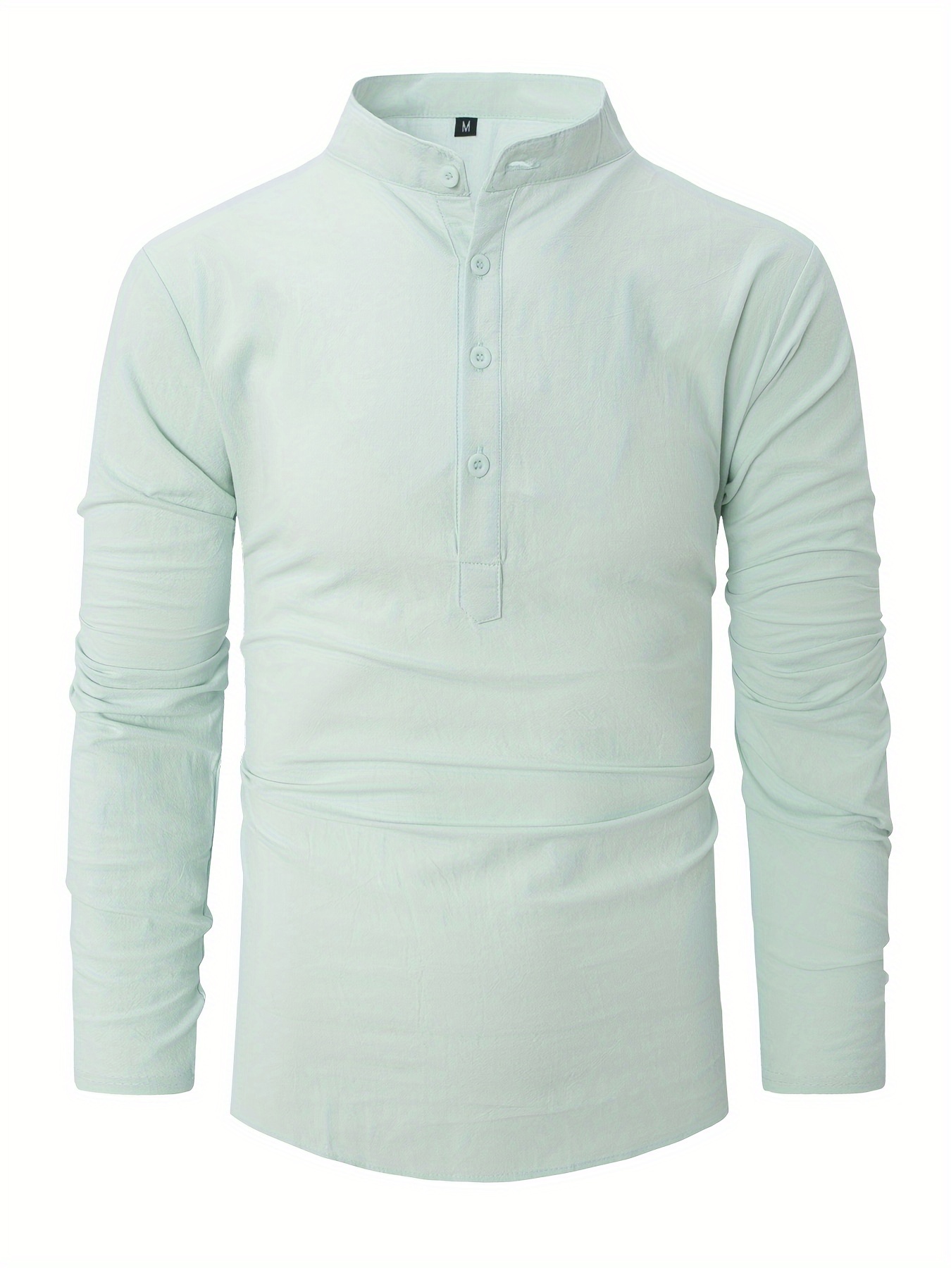 mens shirt top band collar long sleeve closure casual v neck henly shirt for men daily vacation streetwear mens clothing details 71